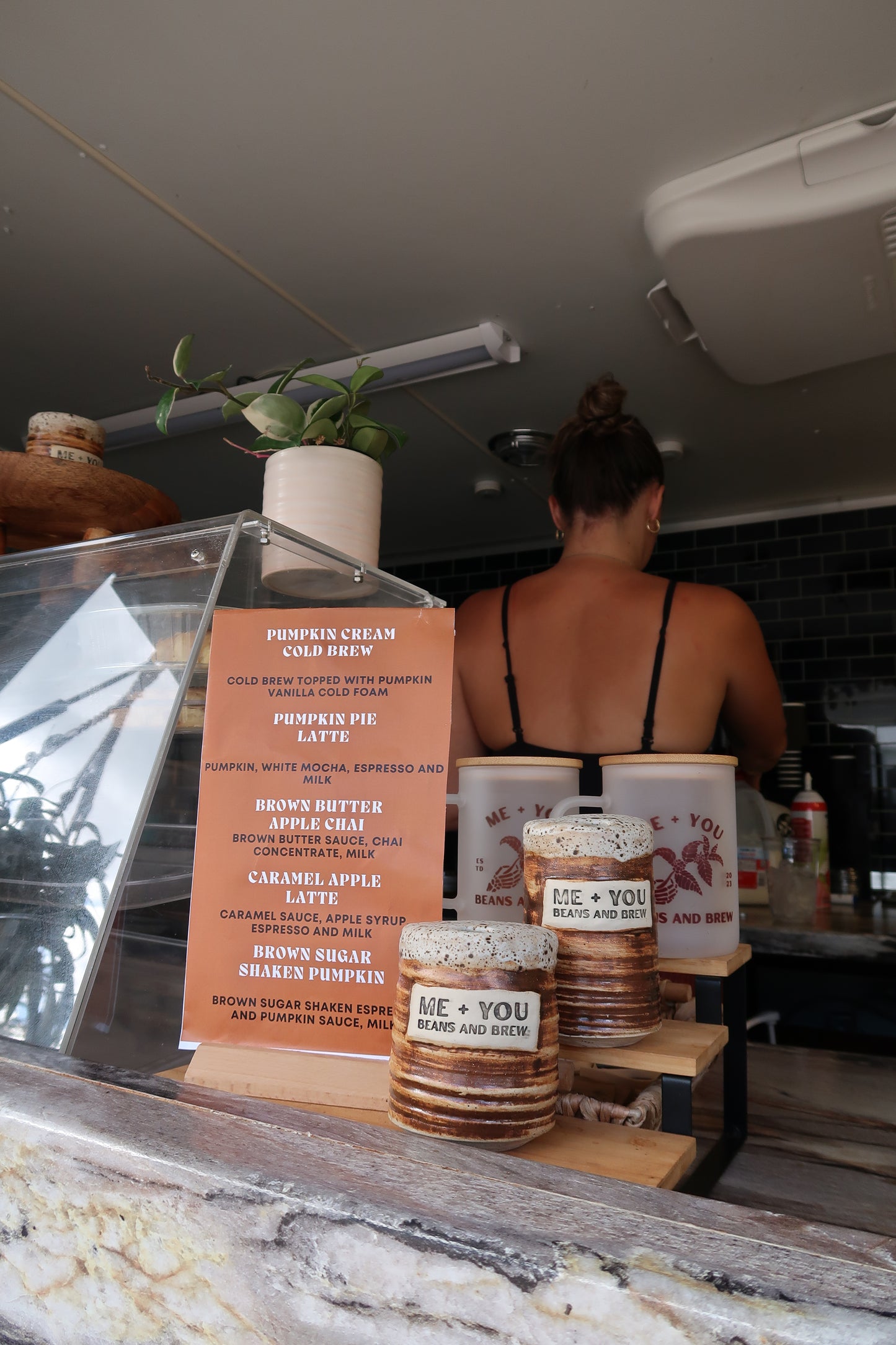Hand thrown mug with sip lid